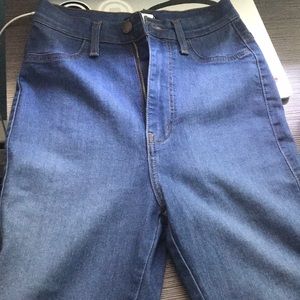 High rise dark blue jeggings